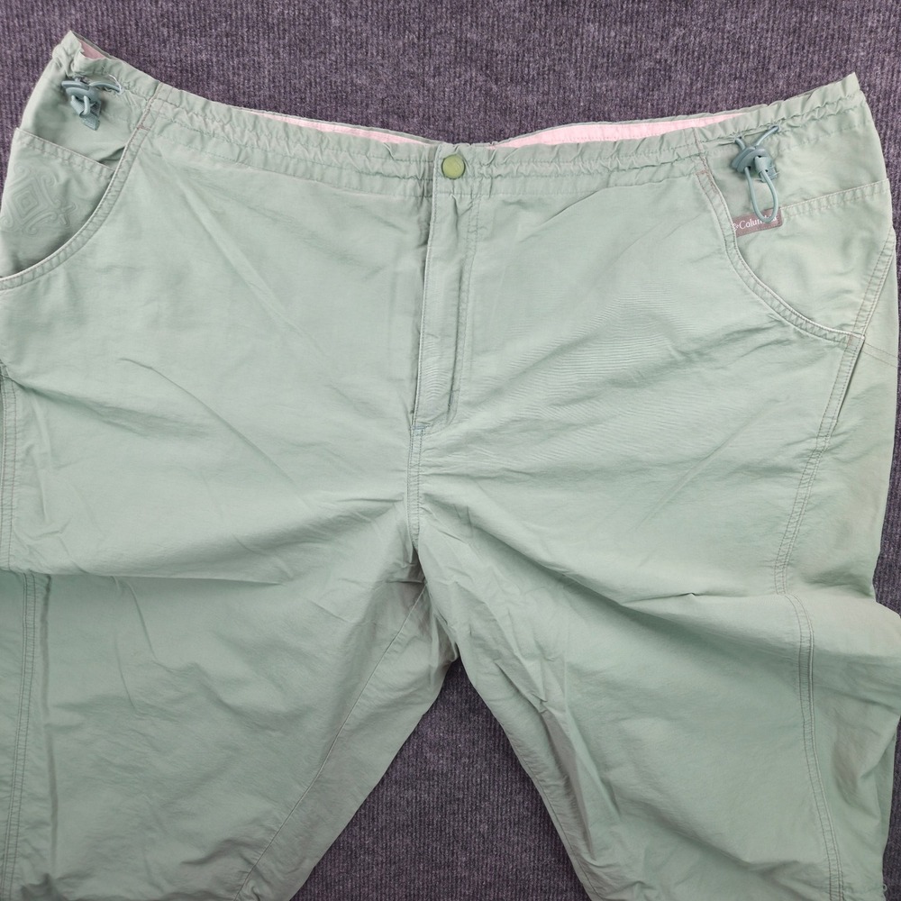 Columbia Sage Green Outdoor Hiking Capri Pants Womens 2X Adjustable Waist
